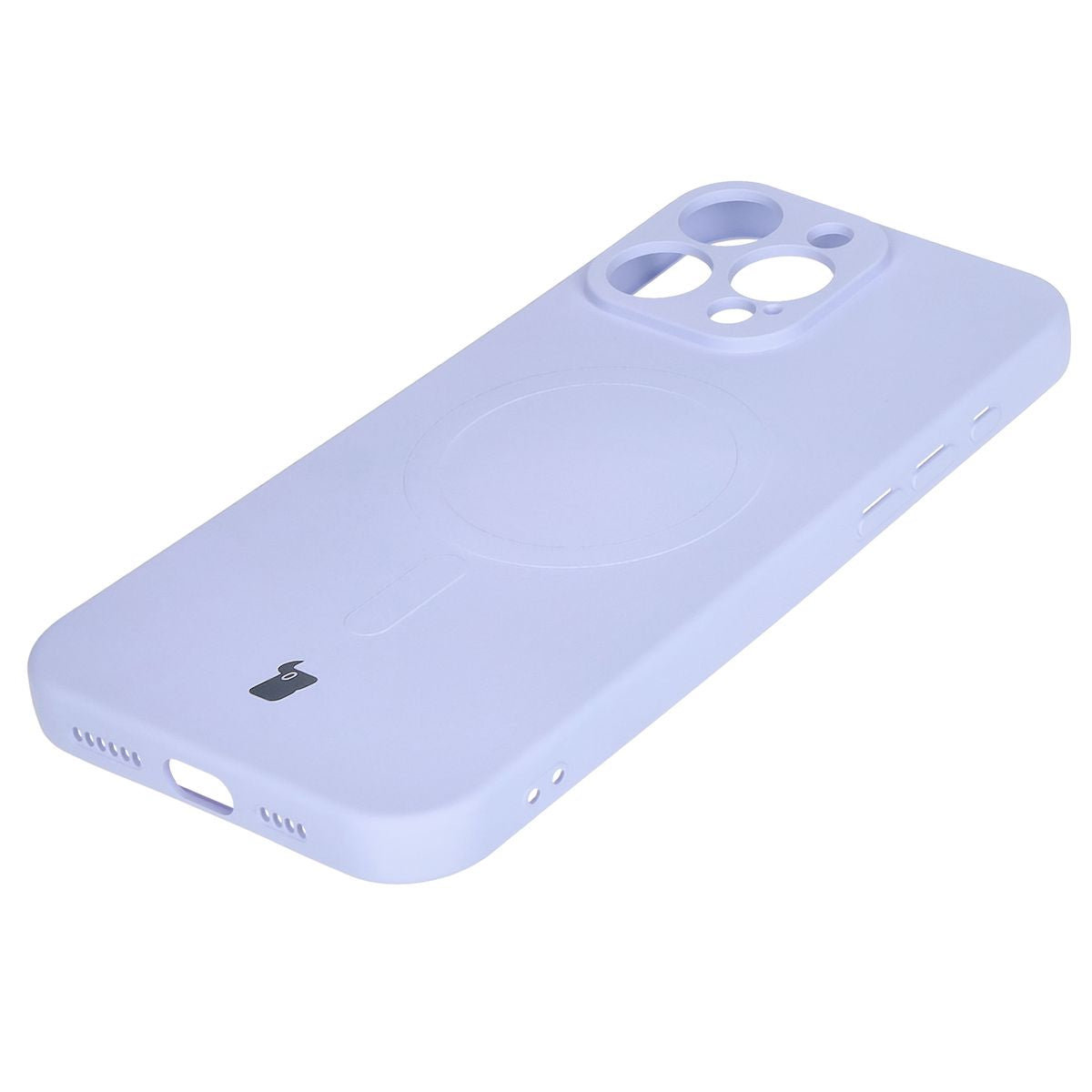 Silikon Handyhülle mit Magnetring für iPhone 16 Pro, Bizon Case Silicone Magnetic, Hellviolett