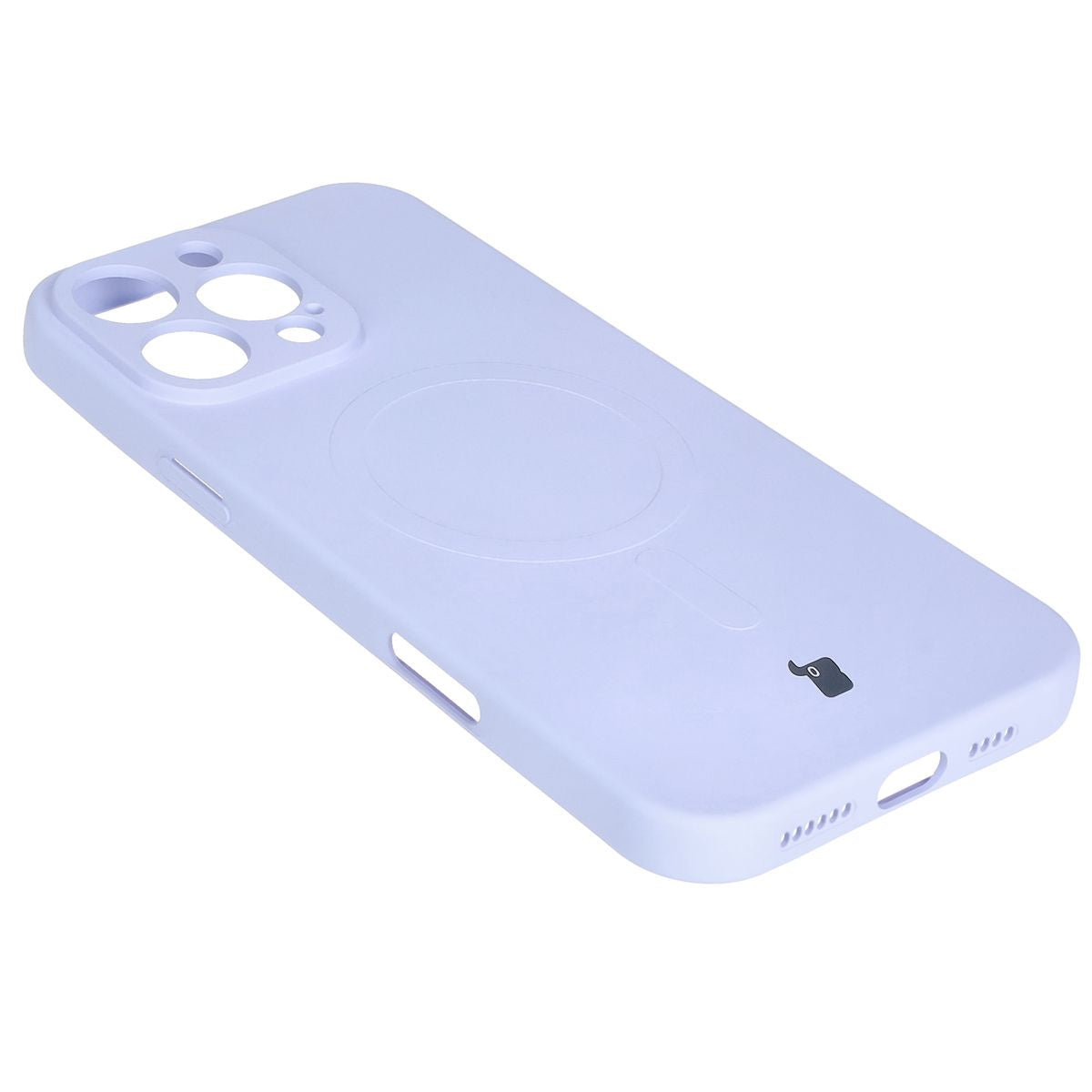 Silikon Handyhülle mit Magnetring für iPhone 16 Pro, Bizon Case Silicone Magnetic, Hellviolett