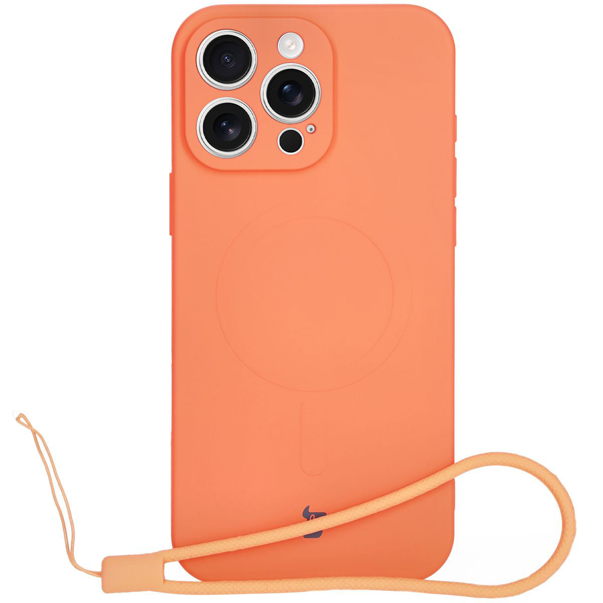 Silikon Handyhülle mit Magnetring für iPhone 16 Pro Max, Bizon Case Silicone Magnetic, Orange