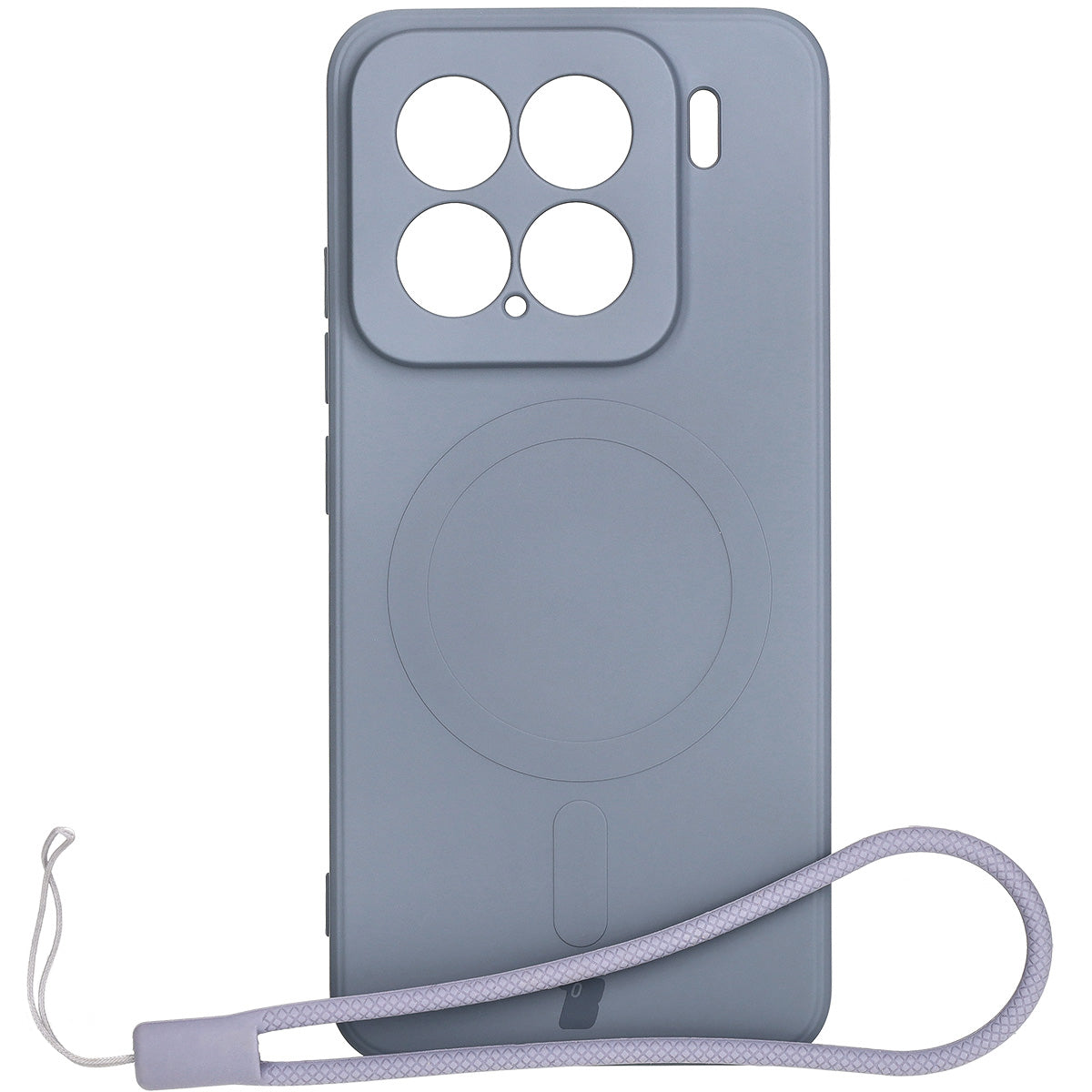 Silikon Handyhülle mit Magnetring für Xiaomi 15, Bizon Case Silicone Magnetic Sq, Grau