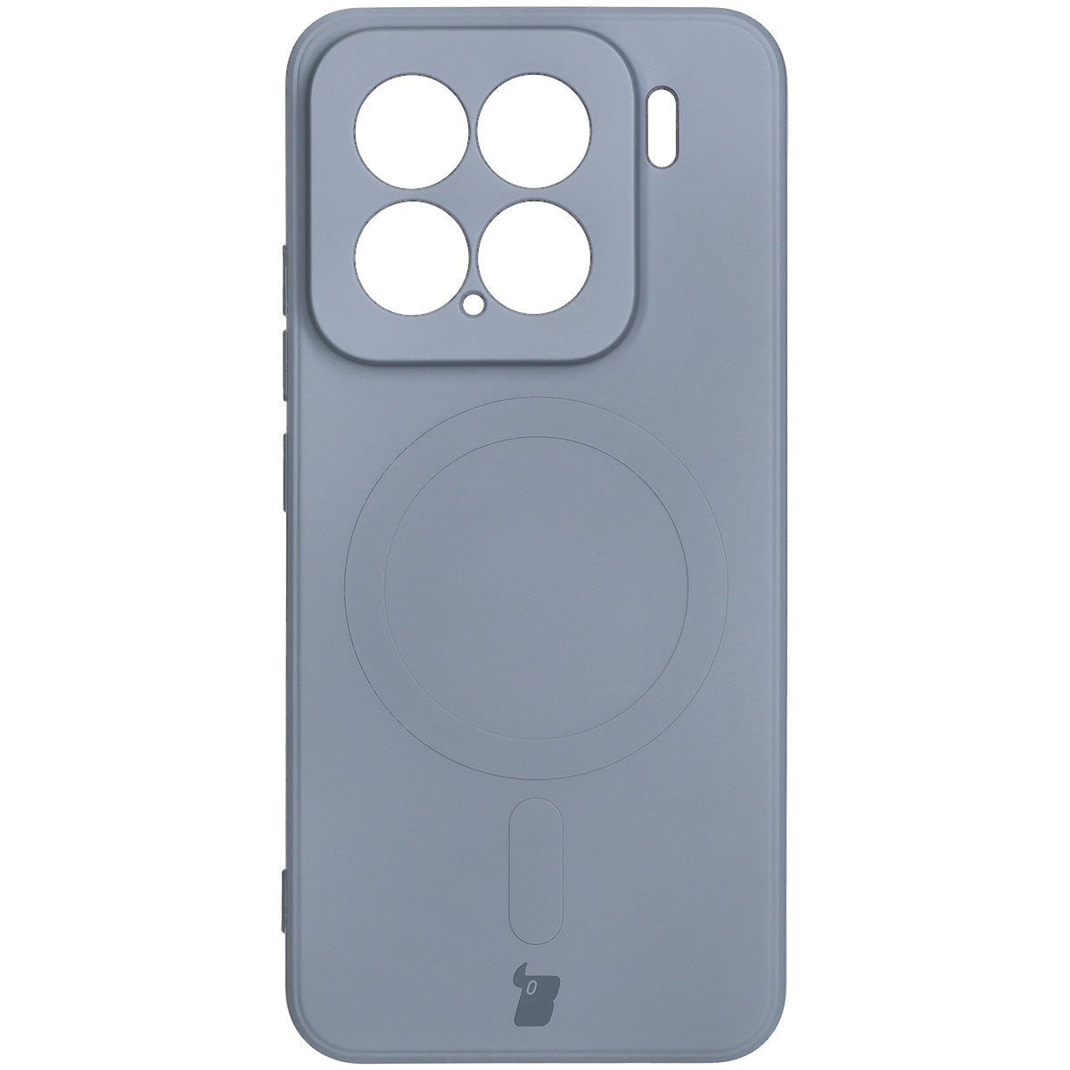 Silikon Handyhülle mit Magnetring für Xiaomi 15, Bizon Case Silicone Magnetic Sq, Grau