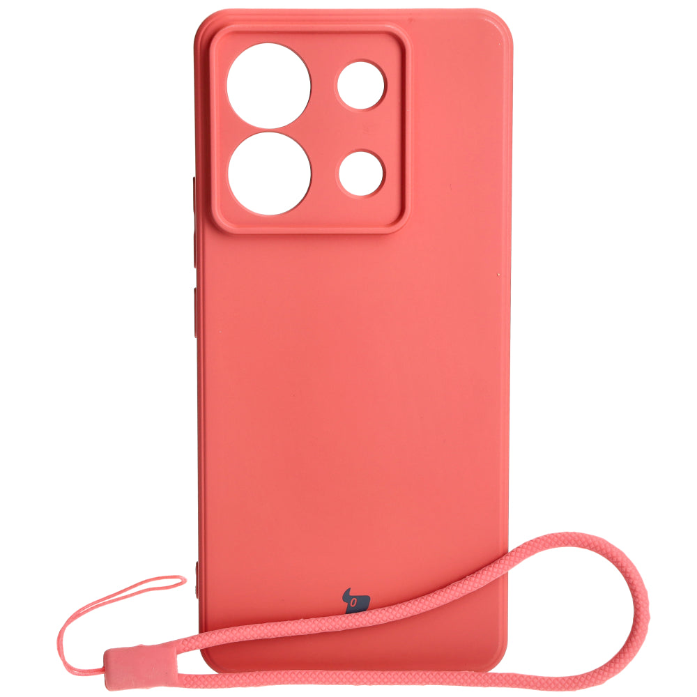 Schutzhülle für Xiaomi Poco X6 / Xiaomi Redmi Note 13 Pro 5G, Bizon Case Silicone Sq, Dunkelrosa