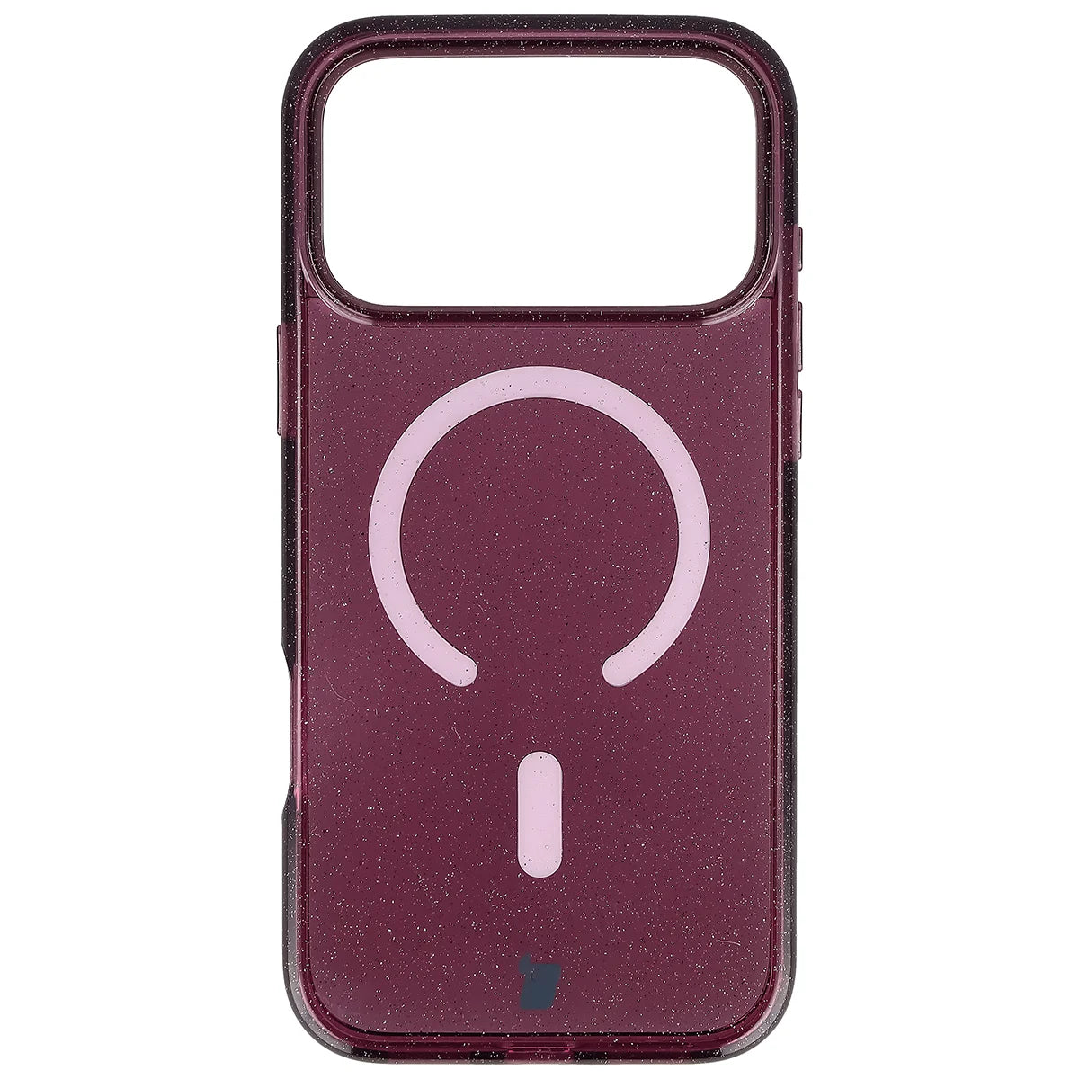 Glitzer Hülle mit Magnetring für iPhone 18 Pro Max / 17 Pro Max, Bizon Case SparklO, Transparent-Burgunderrot mit Glitzer (2/6)