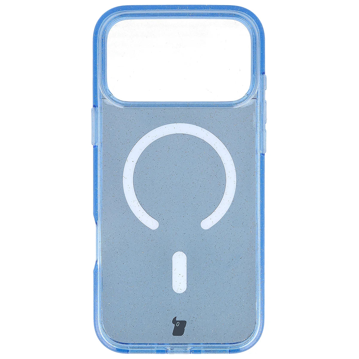 Glitzer Hülle mit Magnetring für iPhone 18 Pro Max / 17 Pro Max, Bizon Case SparklO, Transparent-Hellblau mit Glitzer (2/6)