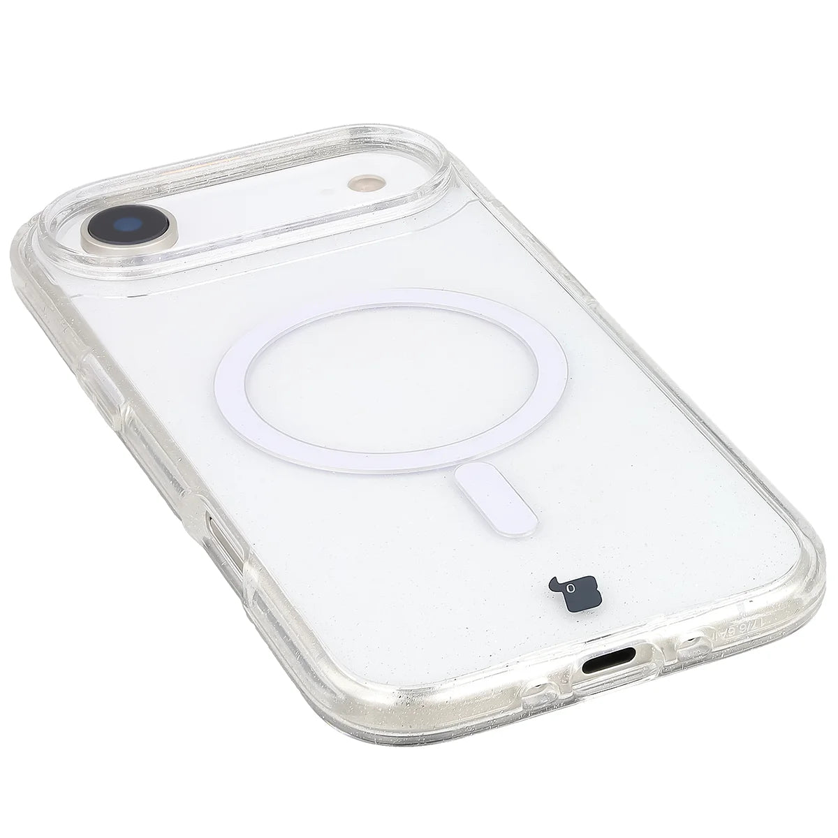 Glitzer Hülle mit Magnetring für iPhone Air, Bizon Case SparklO, Transparent mit Glitzer