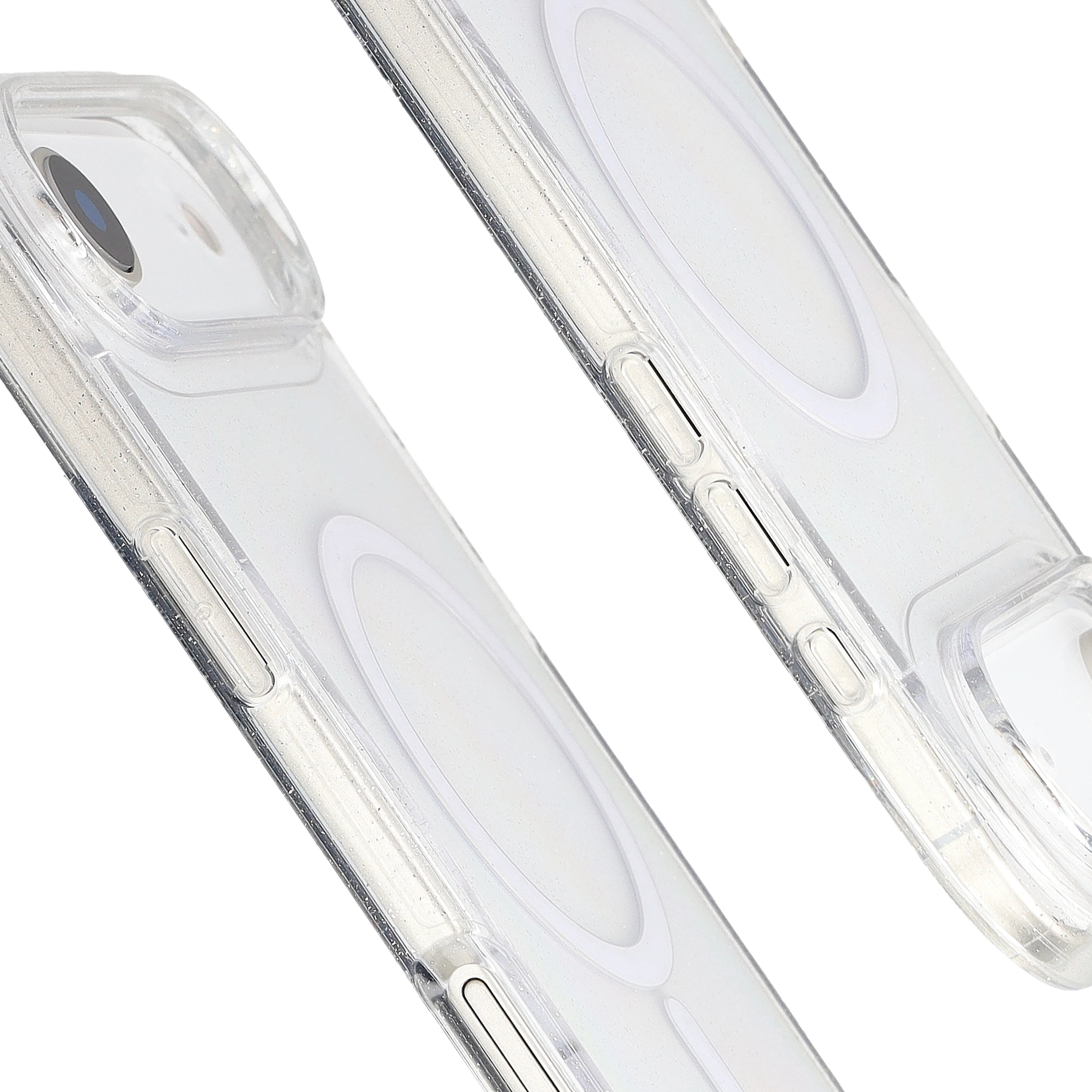 Glitzer Hülle mit Magnetring für iPhone Air, Bizon Case SparklO, Transparent mit Glitzer