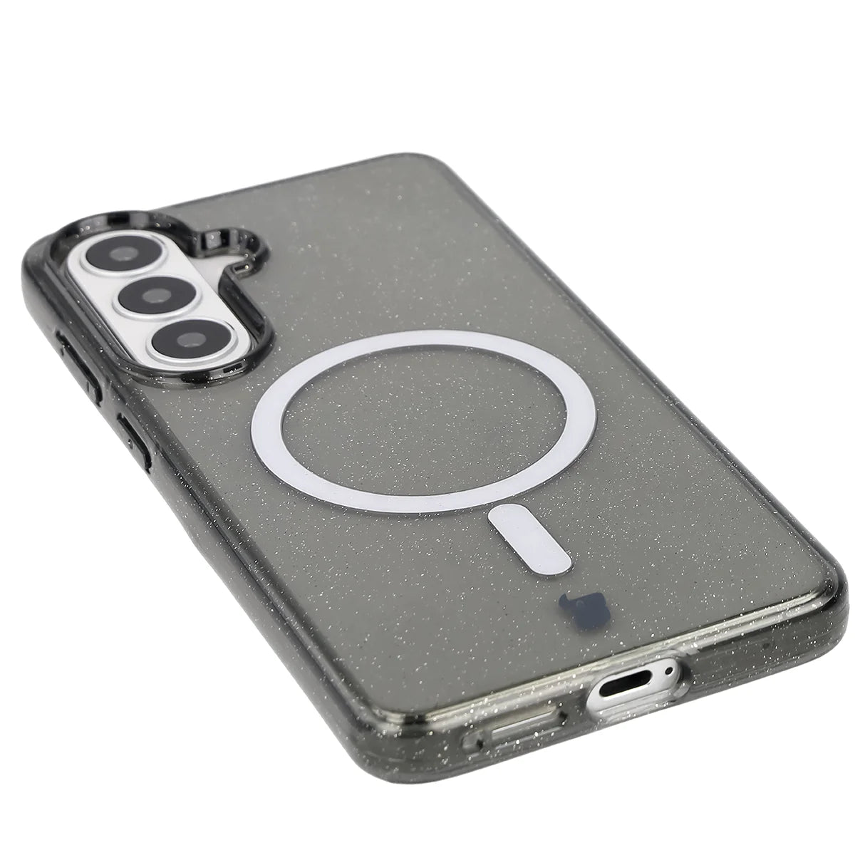 Glitzer Hülle mit Magnetring für Galaxy S26 Plus, Bizon Case SparklO, Transparent-Schwarz mit Glitzer