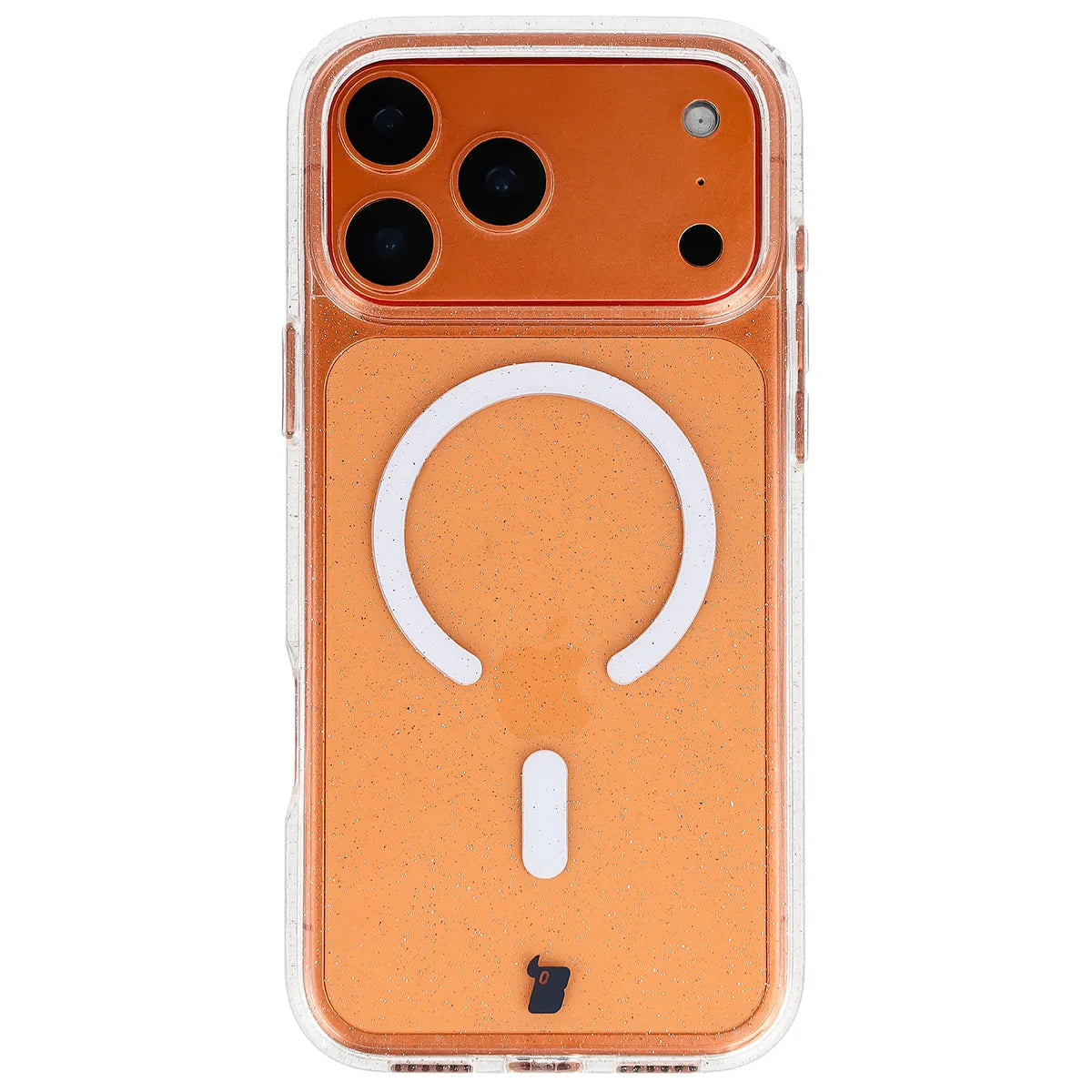 Glitzer Hülle mit Magnetring für iPhone 17 Pro Max, Bizon Case SparklO, Transparent mit Glitzer