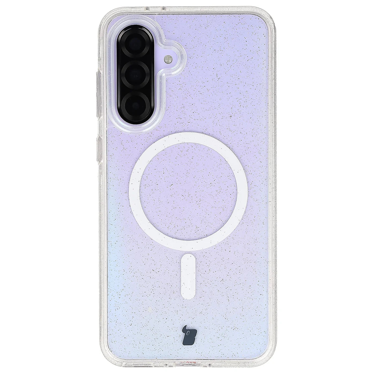 Glitzer Hülle mit Magnetring für Galaxy A36 5G / A56 5G, Bizon Case SparklO, Transparent mit Glitzer