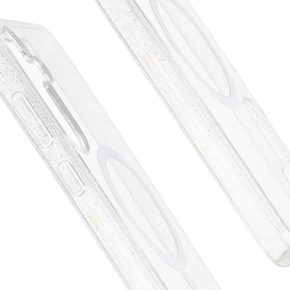 Glitzer Hülle mit Magnetring für Galaxy S25 Plus / S24 Plus, Bizon Case SparklO, Transparent mit Glitzer