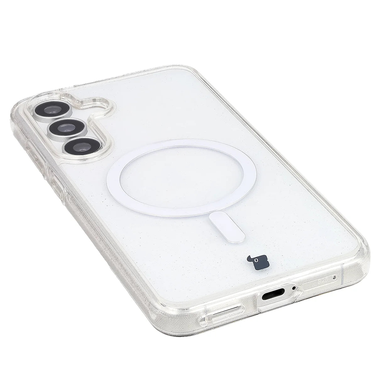 Glitzer Hülle mit Magnetring für Galaxy S26 FE / S25 FE, Bizon Case SparklO, Transparent mit Glitzer (3/6)