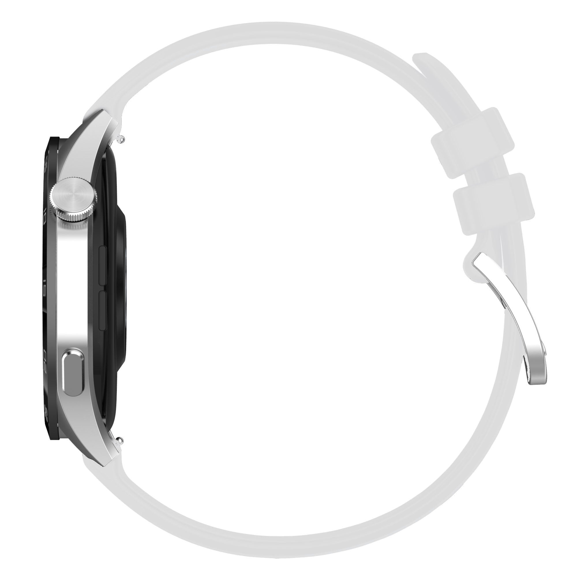 Silikon Armband für Smartwatch, Bizon Strap Watch Silicone Pro T, QuickRelease 18 mm, Weiß