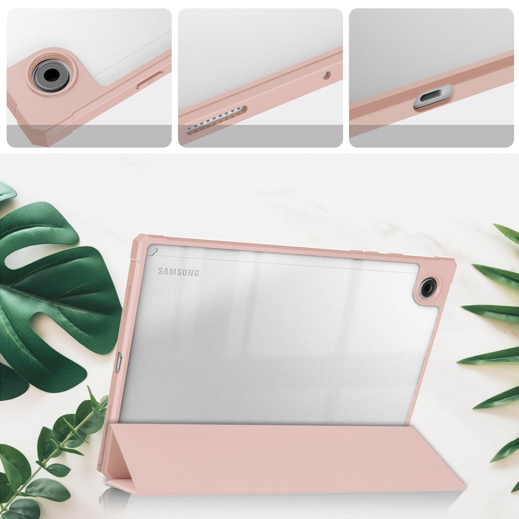 Schutzhülle Bizon Case Tab Clear Matt für Galaxy Tab A8 2021, Rosegold