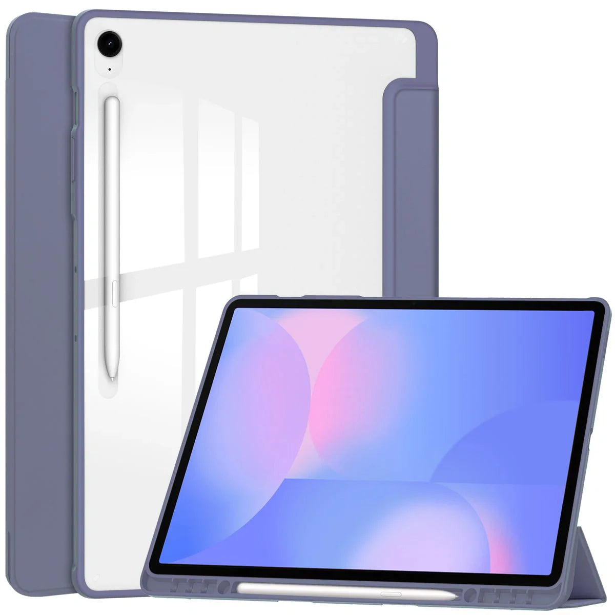 Schutzhülle mit Klappe für Galaxy Tab S10 FE Plus, Bizon Case Tab Clear Matt, Lavendel