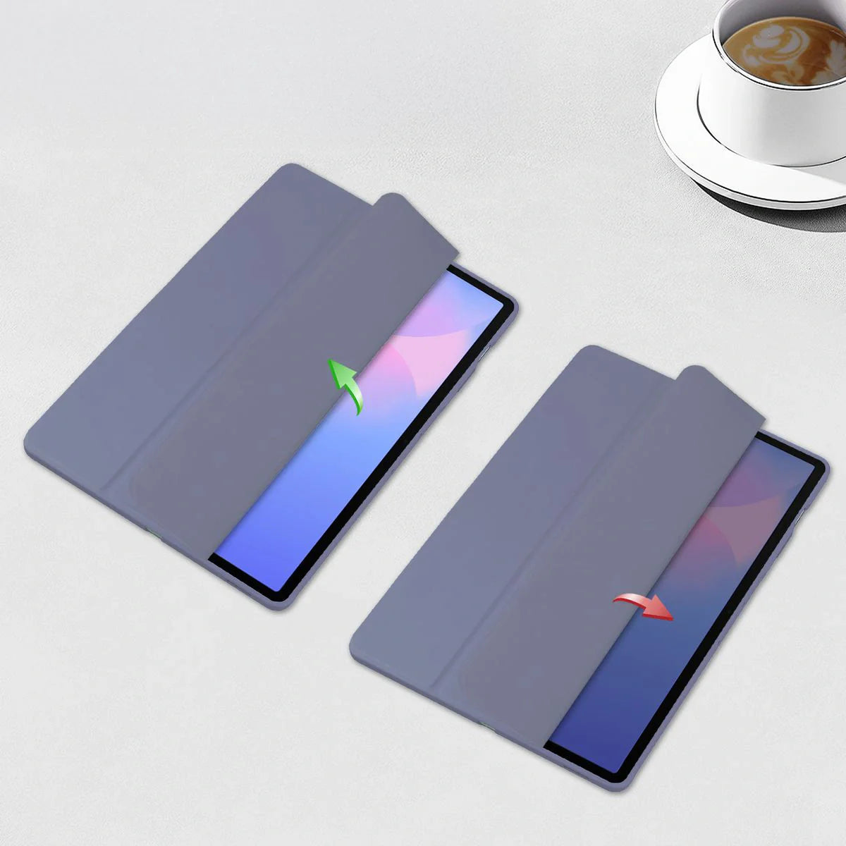Schutzhülle mit Klappe für Galaxy Tab S10 FE Plus, Bizon Case Tab Clear Matt, Lavendel