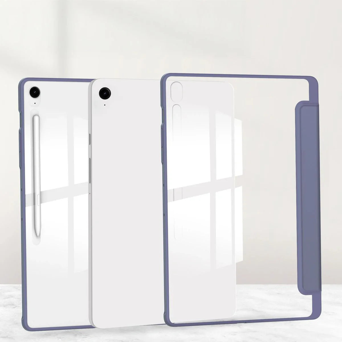 Schutzhülle mit Klappe für Galaxy Tab S10 FE Plus, Bizon Case Tab Clear Matt, Lavendel