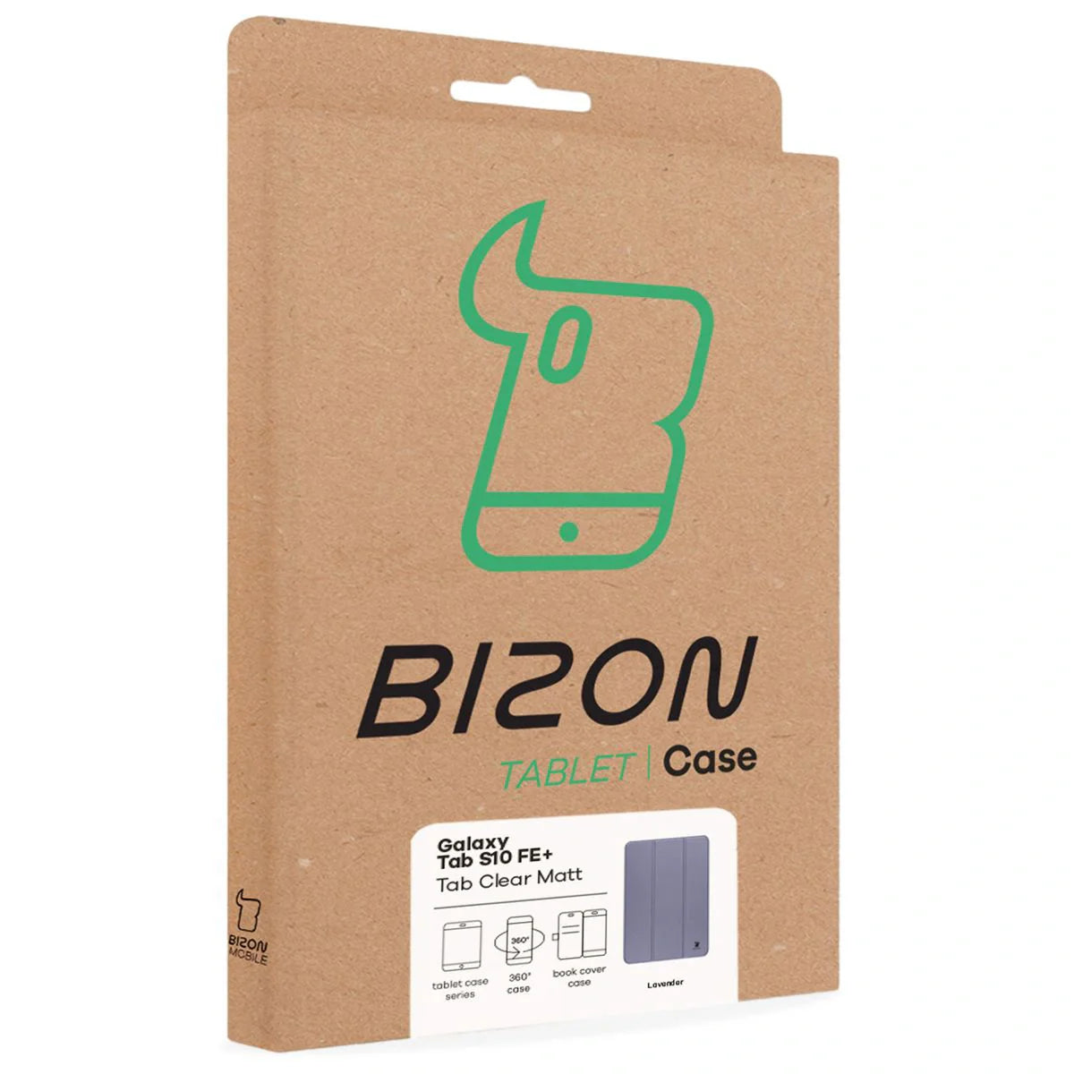 Schutzhülle mit Klappe für Galaxy Tab S10 FE Plus, Bizon Case Tab Clear Matt, Lavendel