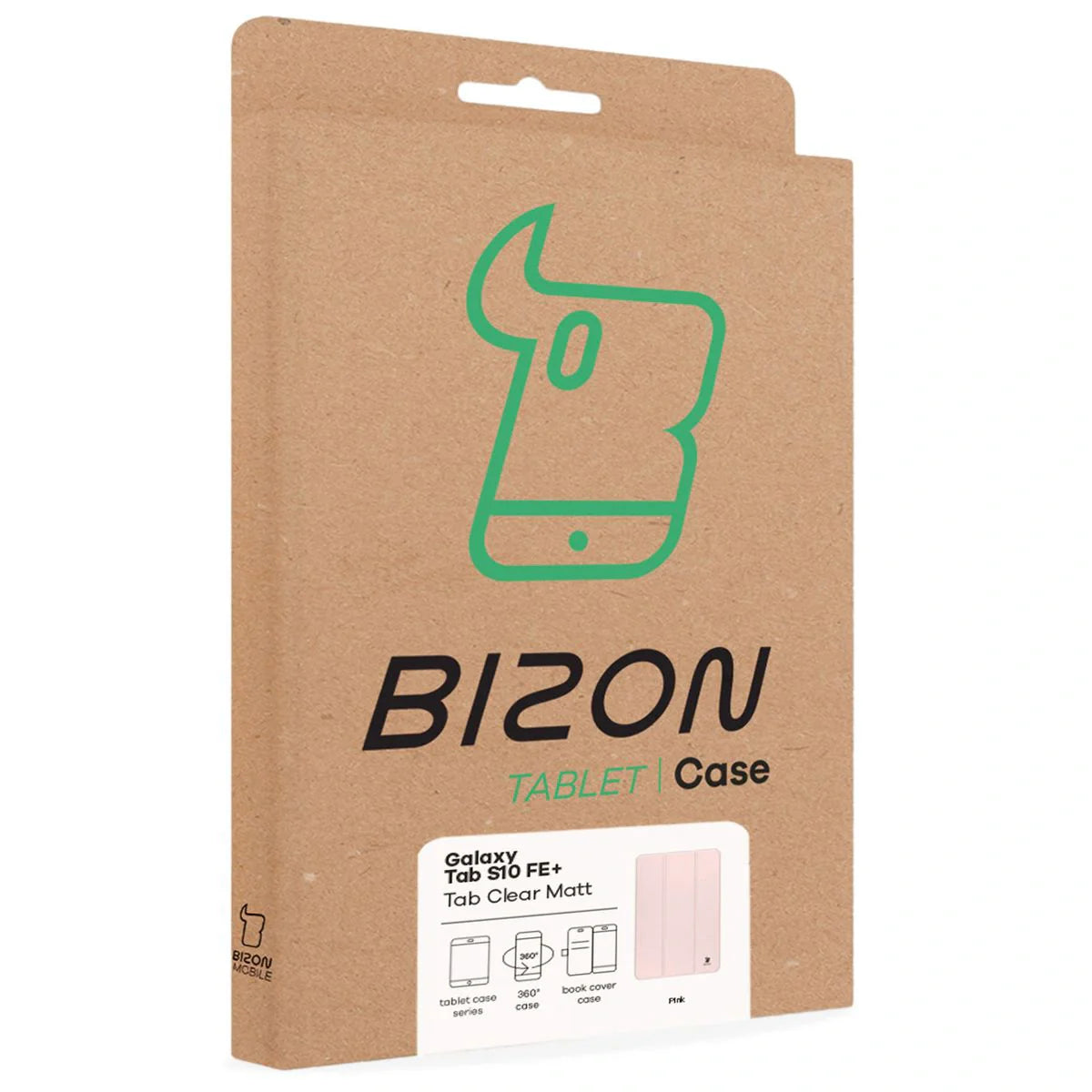 Schutzhülle mit Klappe für Galaxy Tab S10 FE Plus, Bizon Case Tab Clear Matt, Rosa