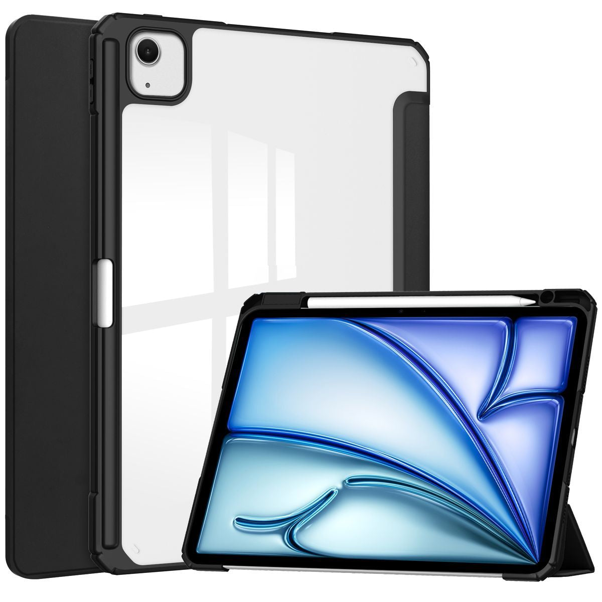 Schutzhülle für iPad Air 13" 2025 / 2024, Bizon Case Tab Clear Matt, Schwarz