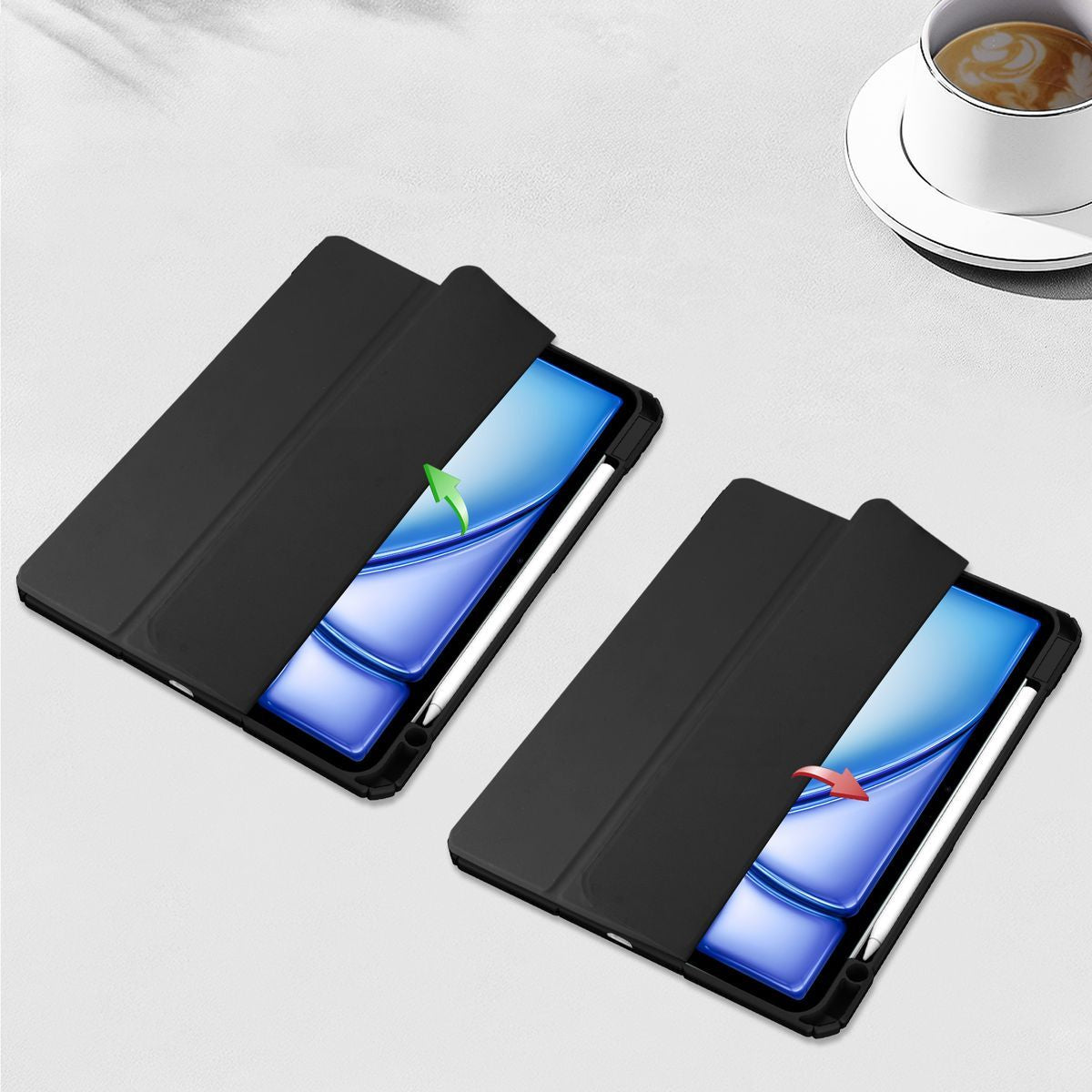 Schutzhülle für iPad Air 13" 2025 / 2024, Bizon Case Tab Clear Matt, Schwarz
