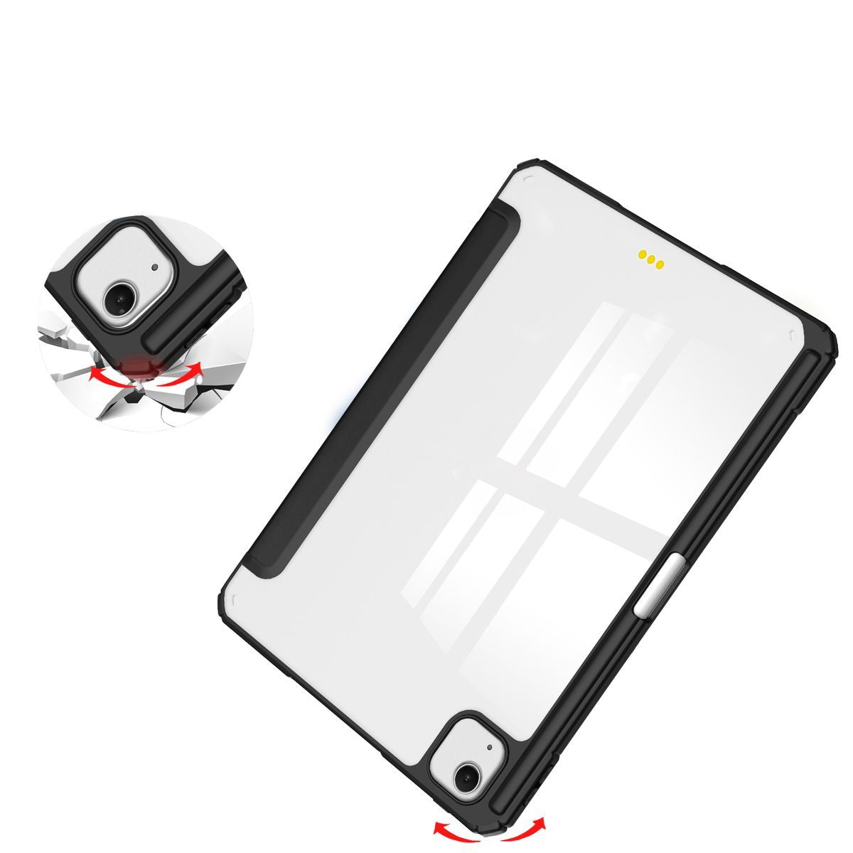 Schutzhülle für iPad Air 13" 2025 / 2024, Bizon Case Tab Clear Matt, Schwarz