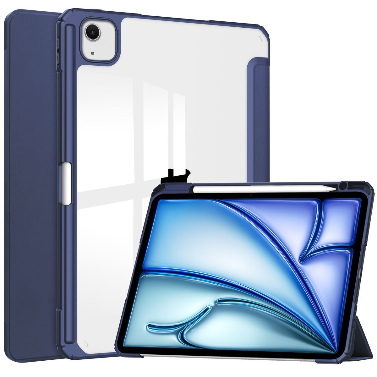 Schutzhülle für iPad Air 13" 2025 / 2024, Bizon Case Tab Clear Matt, Dunkelblau