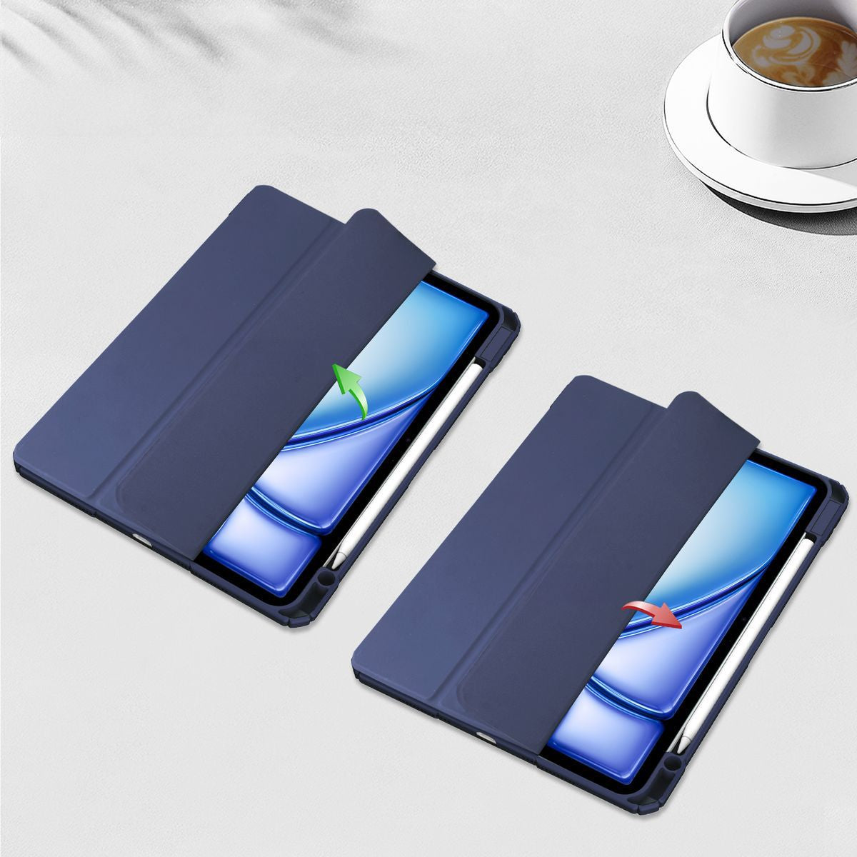 Schutzhülle für iPad Air 13" 2025 / 2024, Bizon Case Tab Clear Matt, Dunkelblau
