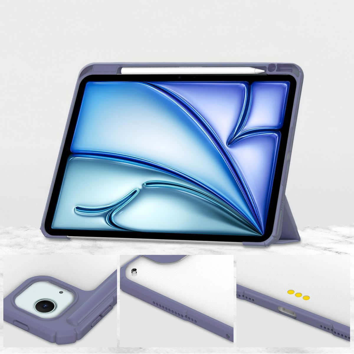 Schutzhülle für iPad Air 13" 2025 / 2024, Bizon Case Tab Clear Matt, Lavendel