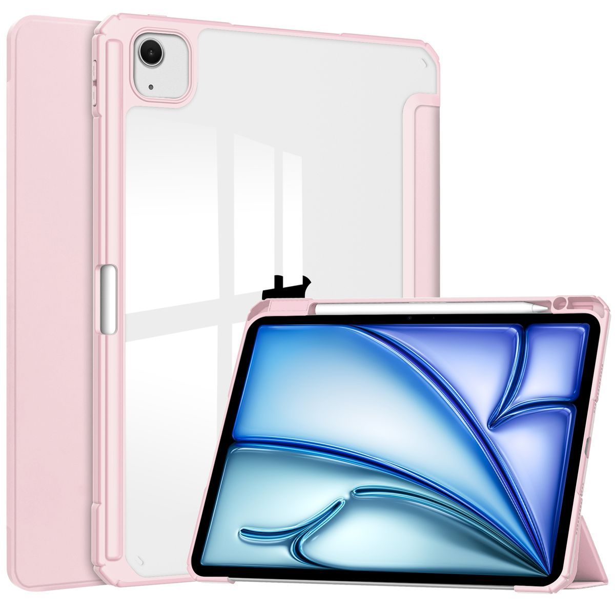 Schutzhülle für iPad Air 13" 2025 / 2024, Bizon Case Tab Clear Matt, Rosa
