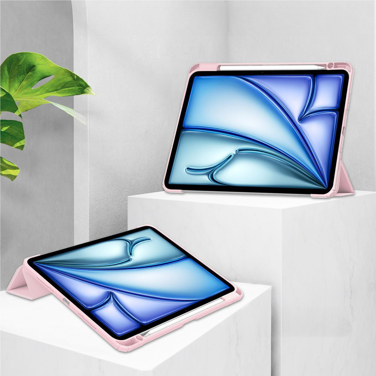 Schutzhülle für iPad Air 13" 2025 / 2024, Bizon Case Tab Clear Matt, Rosa