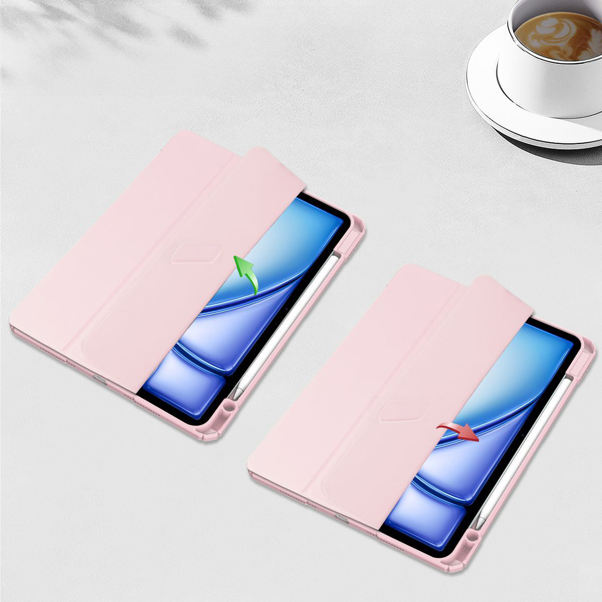 Schutzhülle für iPad Air 13" 2025 / 2024, Bizon Case Tab Clear Matt, Rosa