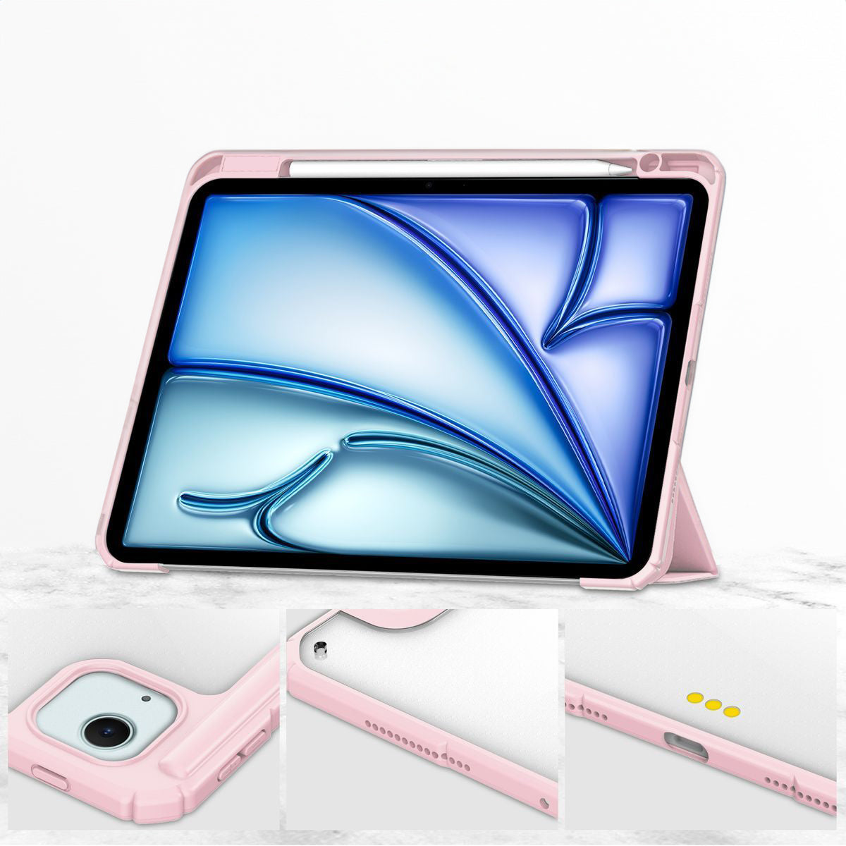 Schutzhülle für iPad Air 13" 2025 / 2024, Bizon Case Tab Clear Matt, Rosa