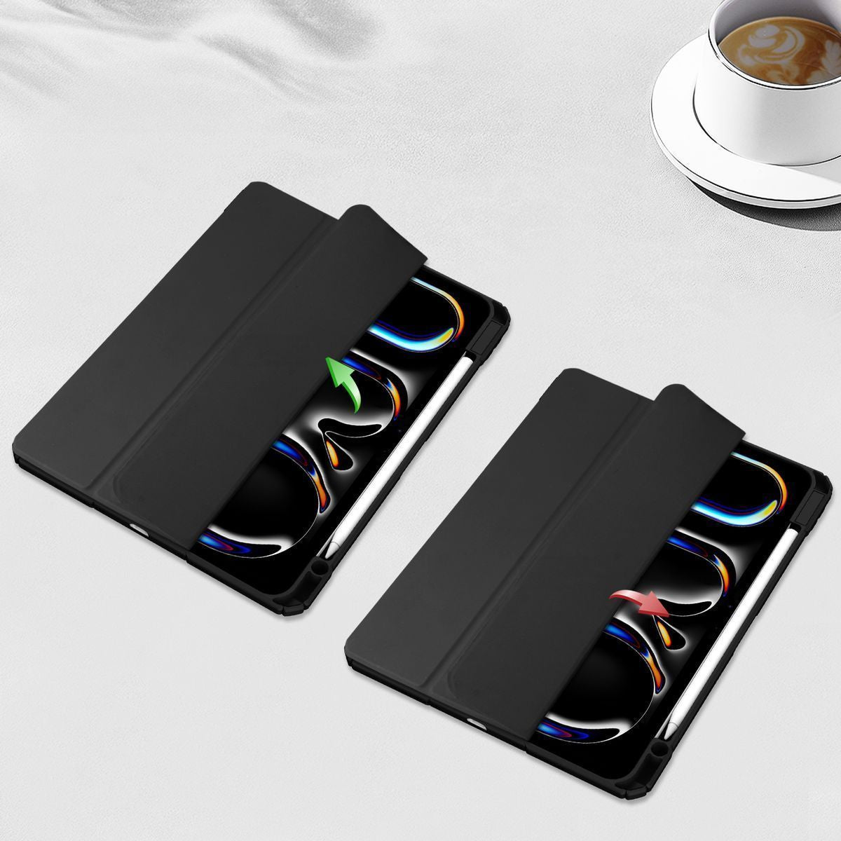 Schutzhülle für iPad Pro 11" 5 gen. 2024, Bizon Case Tab Clear Matt, Schwarz