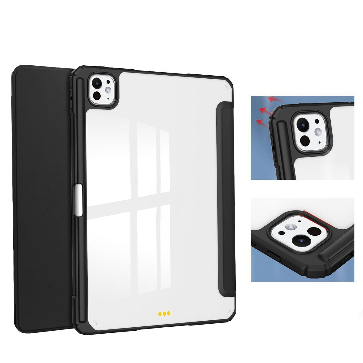 Schutzhülle für iPad Pro 11" 5 gen. 2024, Bizon Case Tab Clear Matt, Schwarz