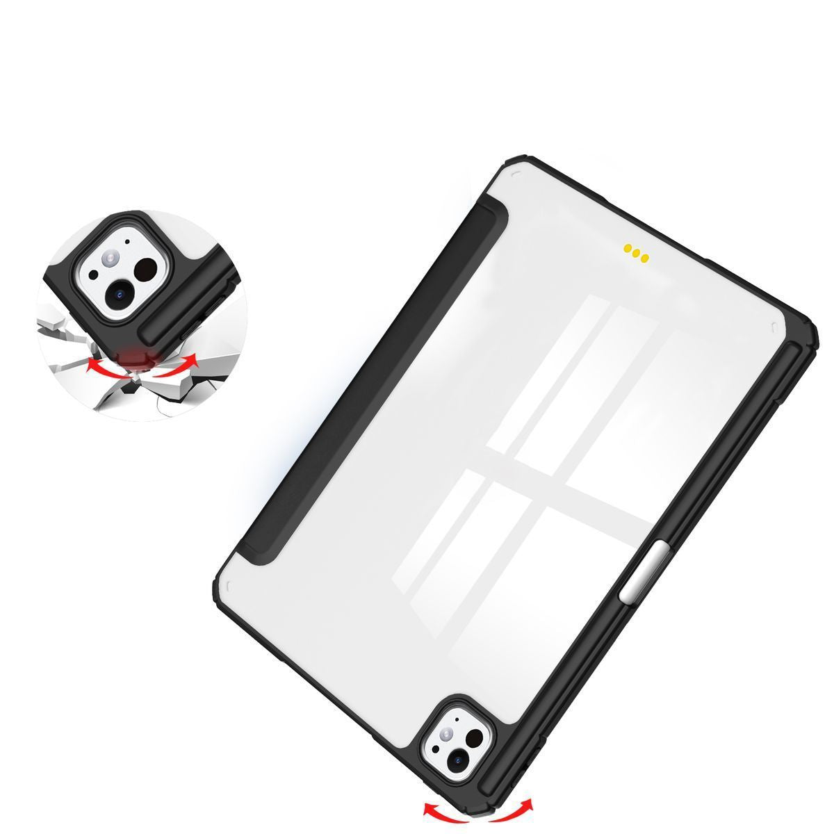Schutzhülle für iPad Pro 11" 5 gen. 2024, Bizon Case Tab Clear Matt, Schwarz