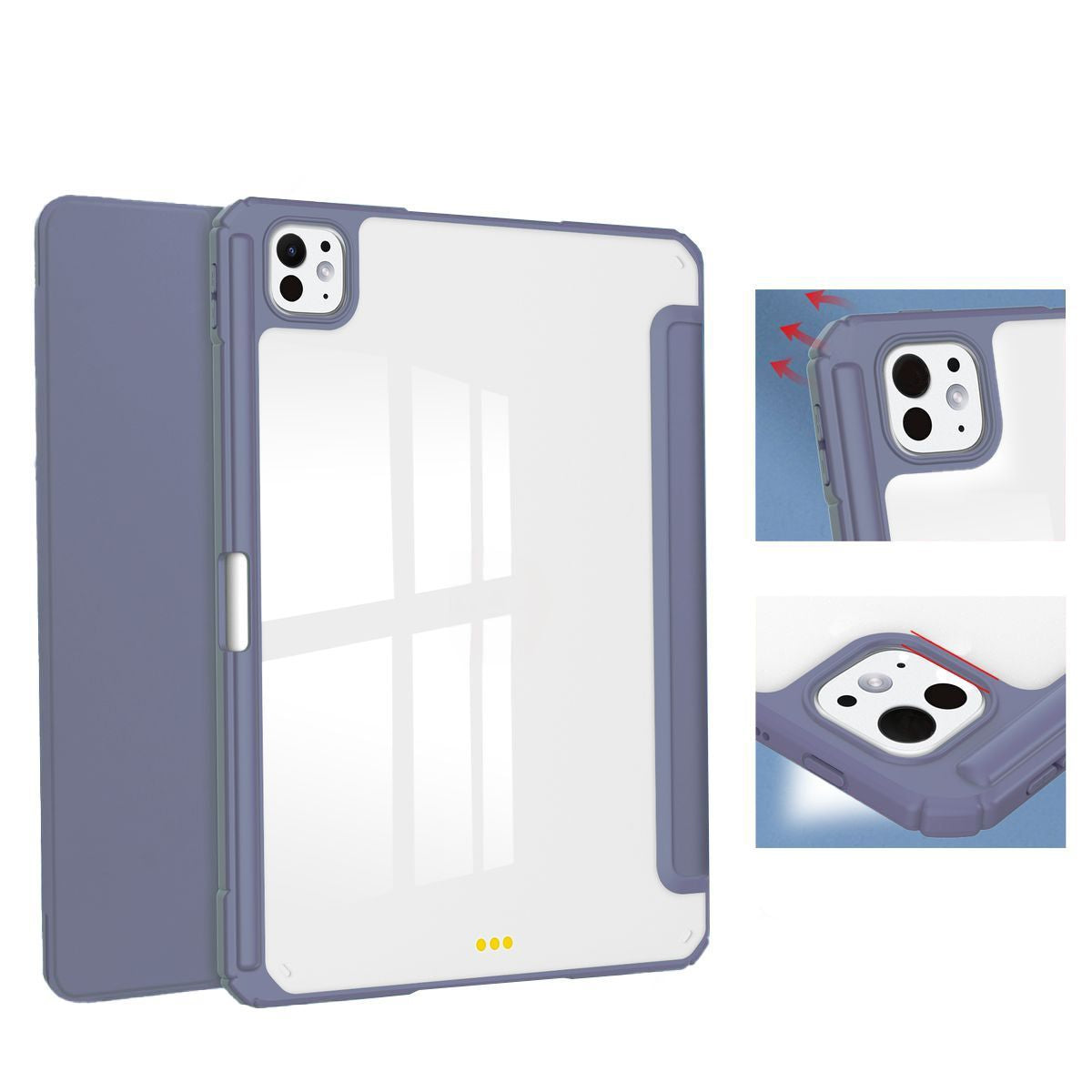 Schutzhülle für iPad Pro 11" 5 gen. 2024, Bizon Case Tab Clear Matt, Lavendel
