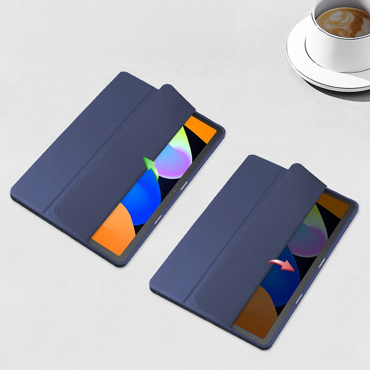 Schutzhülle mit Klappe für Lenovo Idea Tab 11, Bizon Case Tab Clear Matt, Dunkelblau