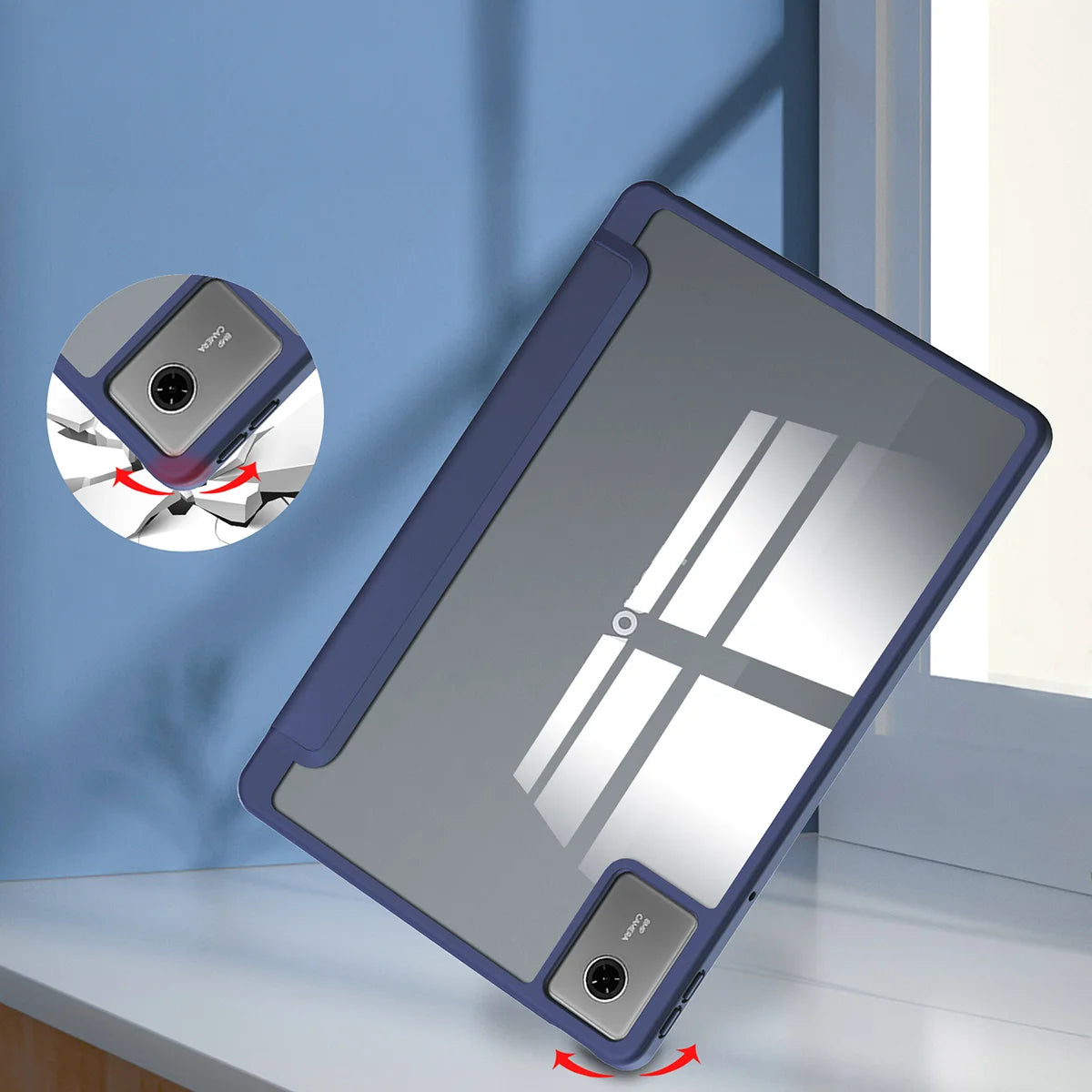 Etui z klapką Bizon Case Tab Clear Matt do Lenovo Idea Tab 11, granatowe