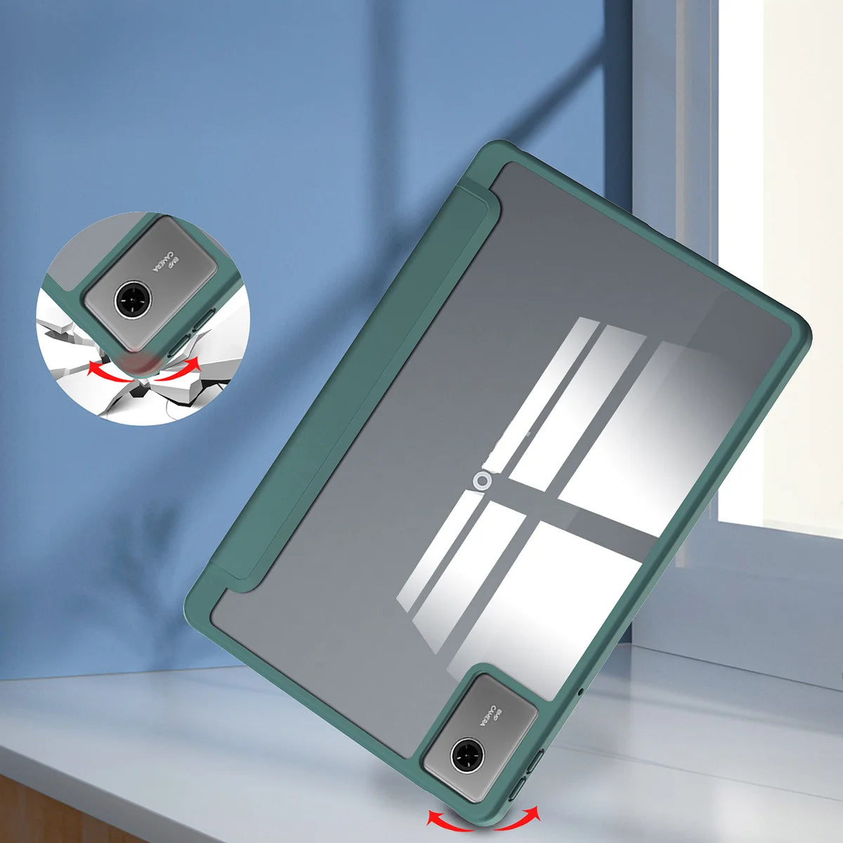 Etui z klapką Bizon Case Tab Clear Matt do Lenovo Idea Tab 11, ciemnozielone