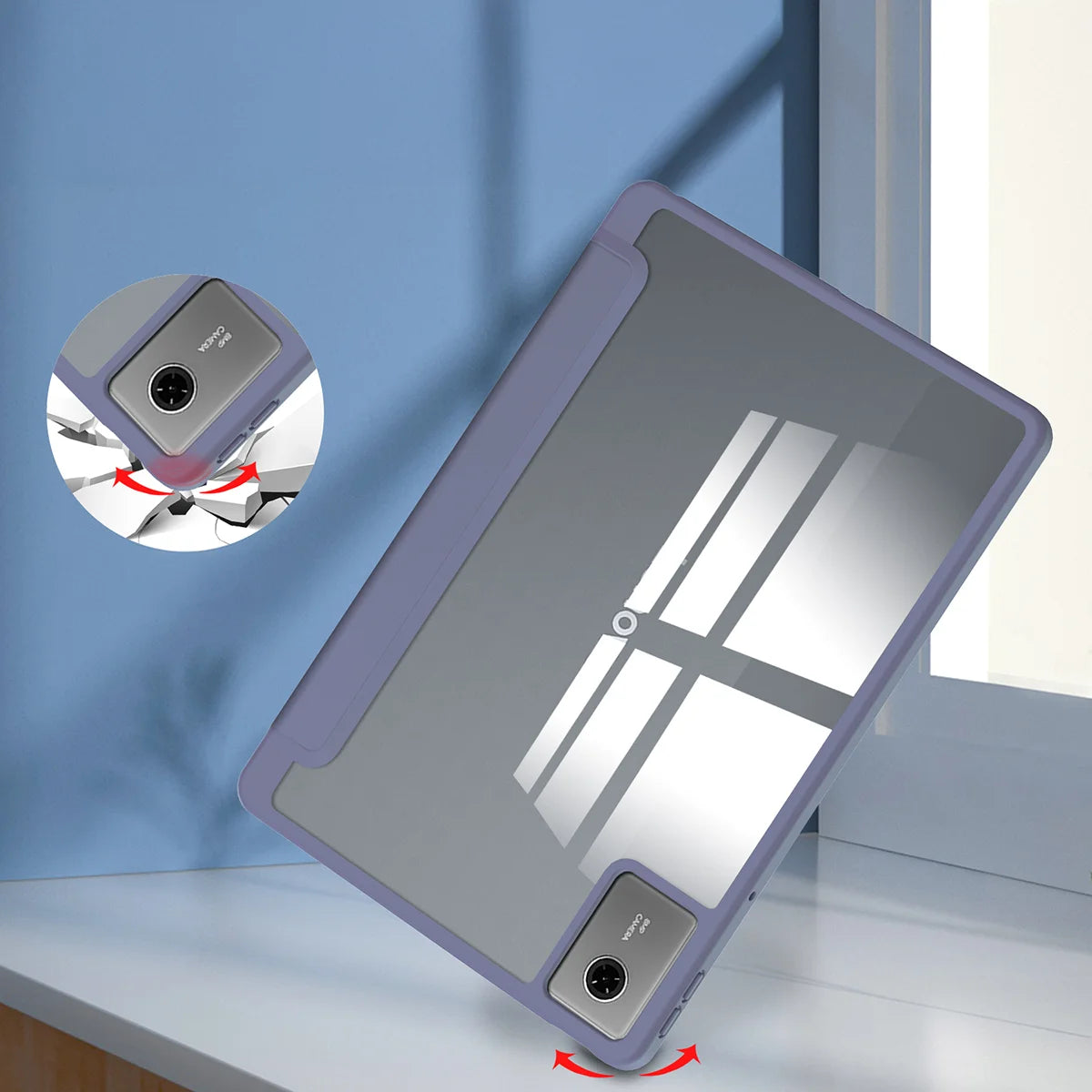 Etui z klapką Bizon Case Tab Clear Matt do Lenovo Idea Tab 11, lawendowe