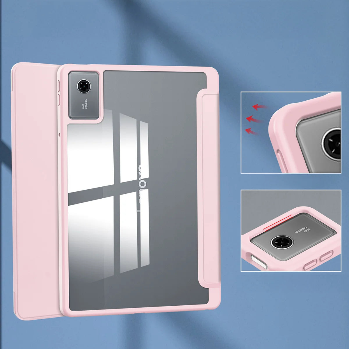 Etui z klapką Bizon Case Tab Clear Matt do Lenovo Idea Tab 11, różowe