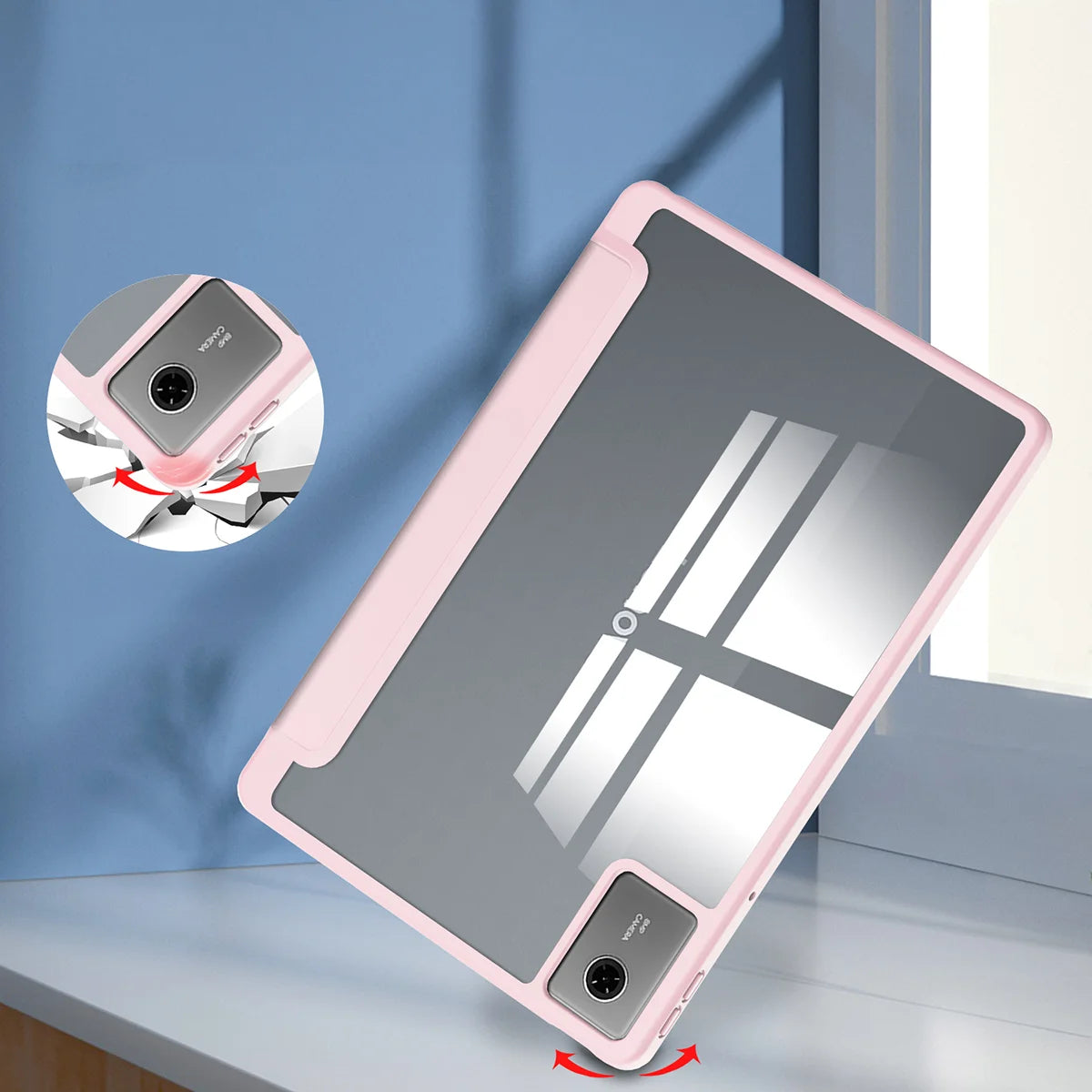 Etui z klapką Bizon Case Tab Clear Matt do Lenovo Idea Tab 11, różowe