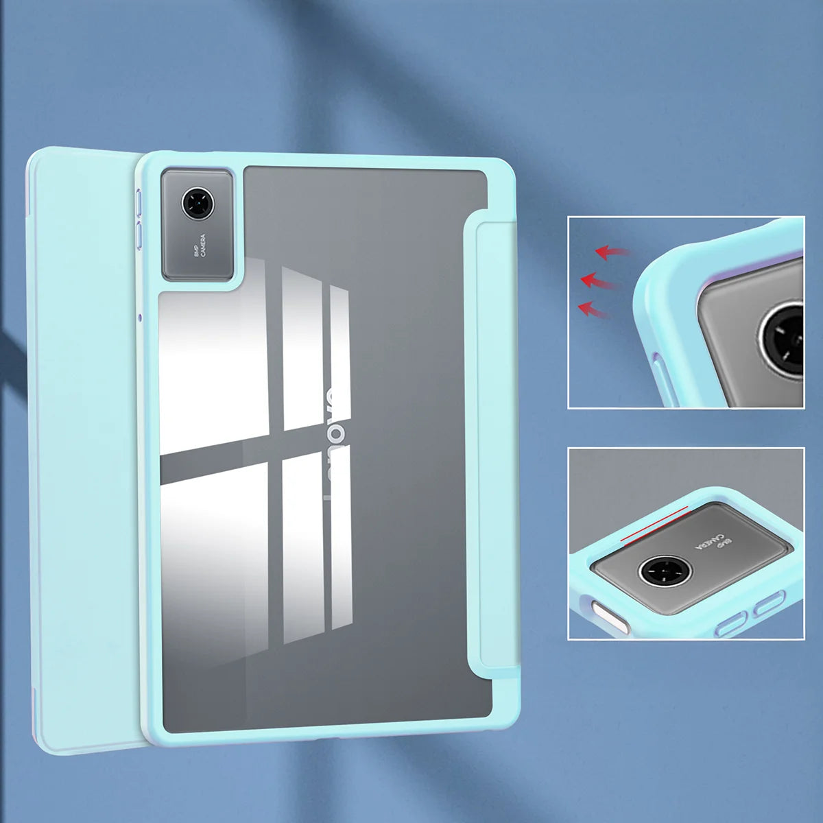 Etui z klapką Bizon Case Tab Clear Matt do Lenovo Idea Tab 11, błękitne