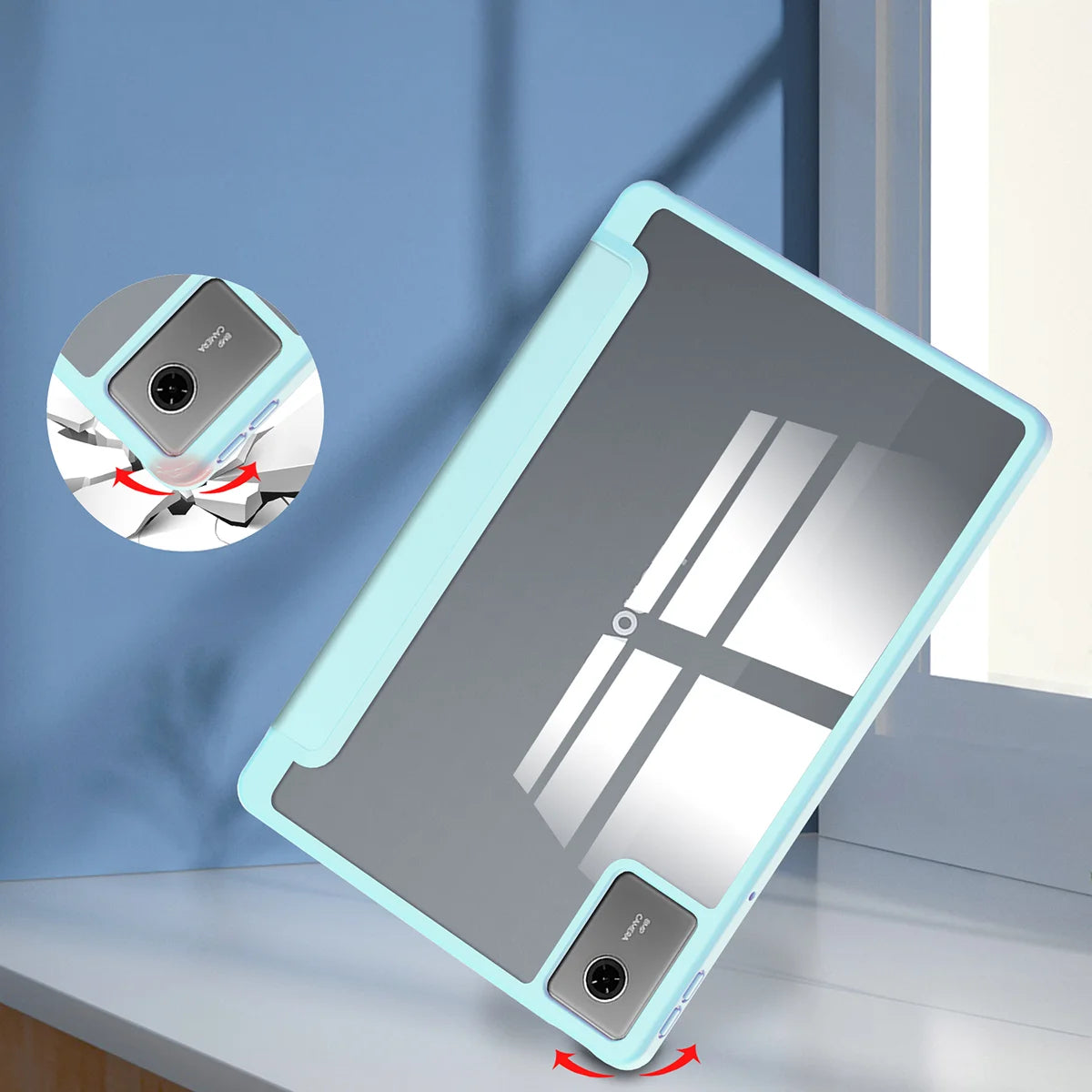 Etui z klapką Bizon Case Tab Clear Matt do Lenovo Idea Tab 11, błękitne