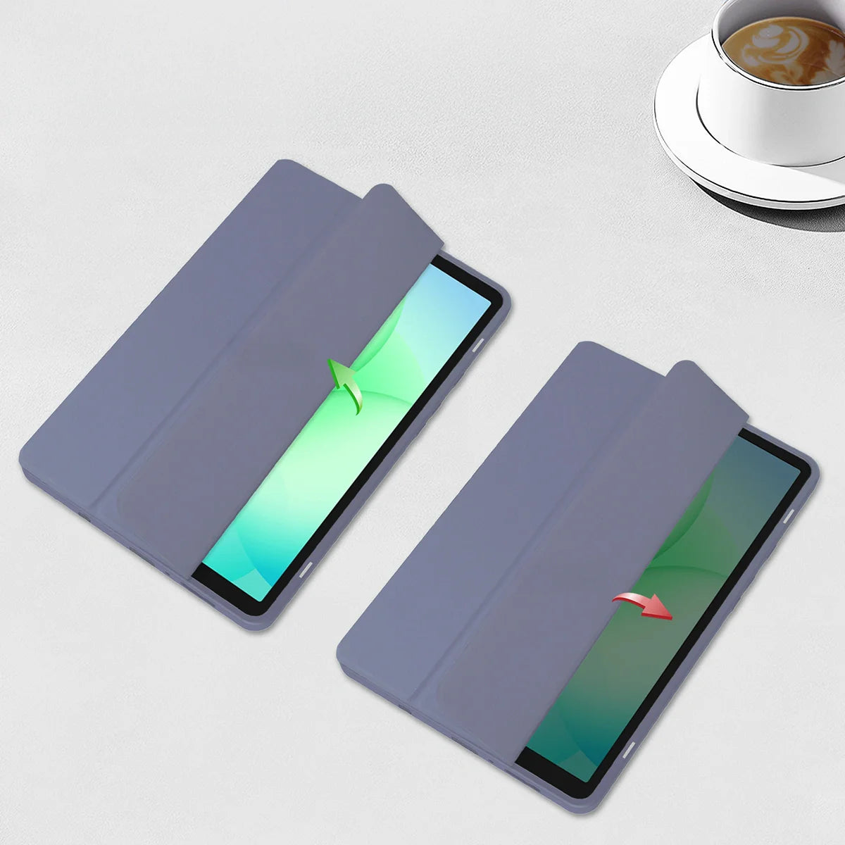 Schutzhülle mit Klappe für Galaxy Tab A11 / A9, Bizon Case Tab Clear Matt, Lavendel