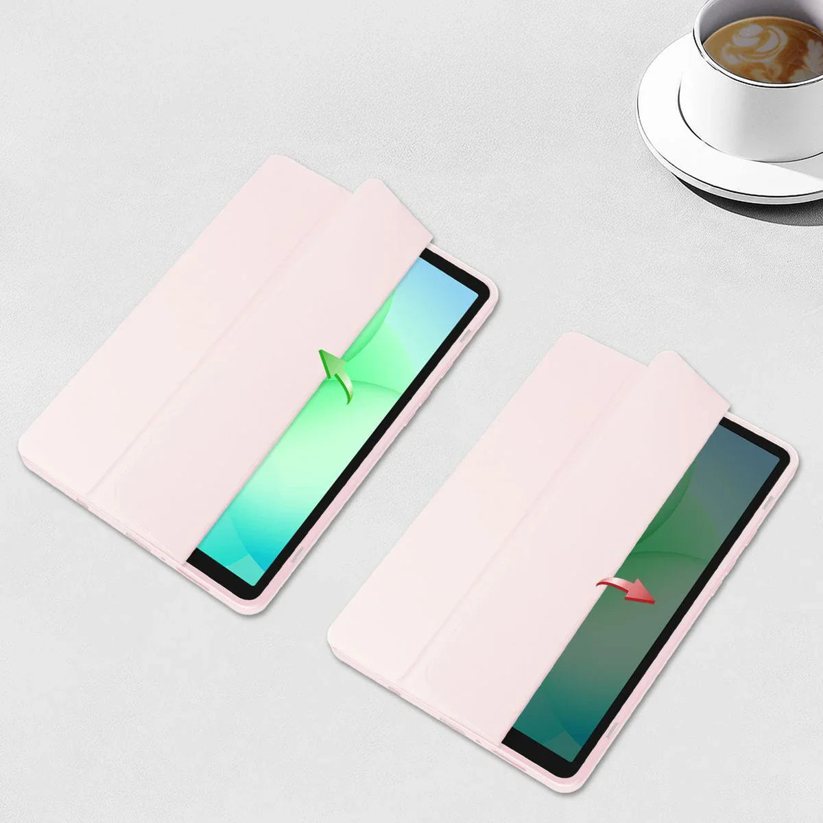 Schutzhülle mit Klappe für Galaxy Tab A11 / Tab A9, Bizon Case Tab Clear Matt, Rosa