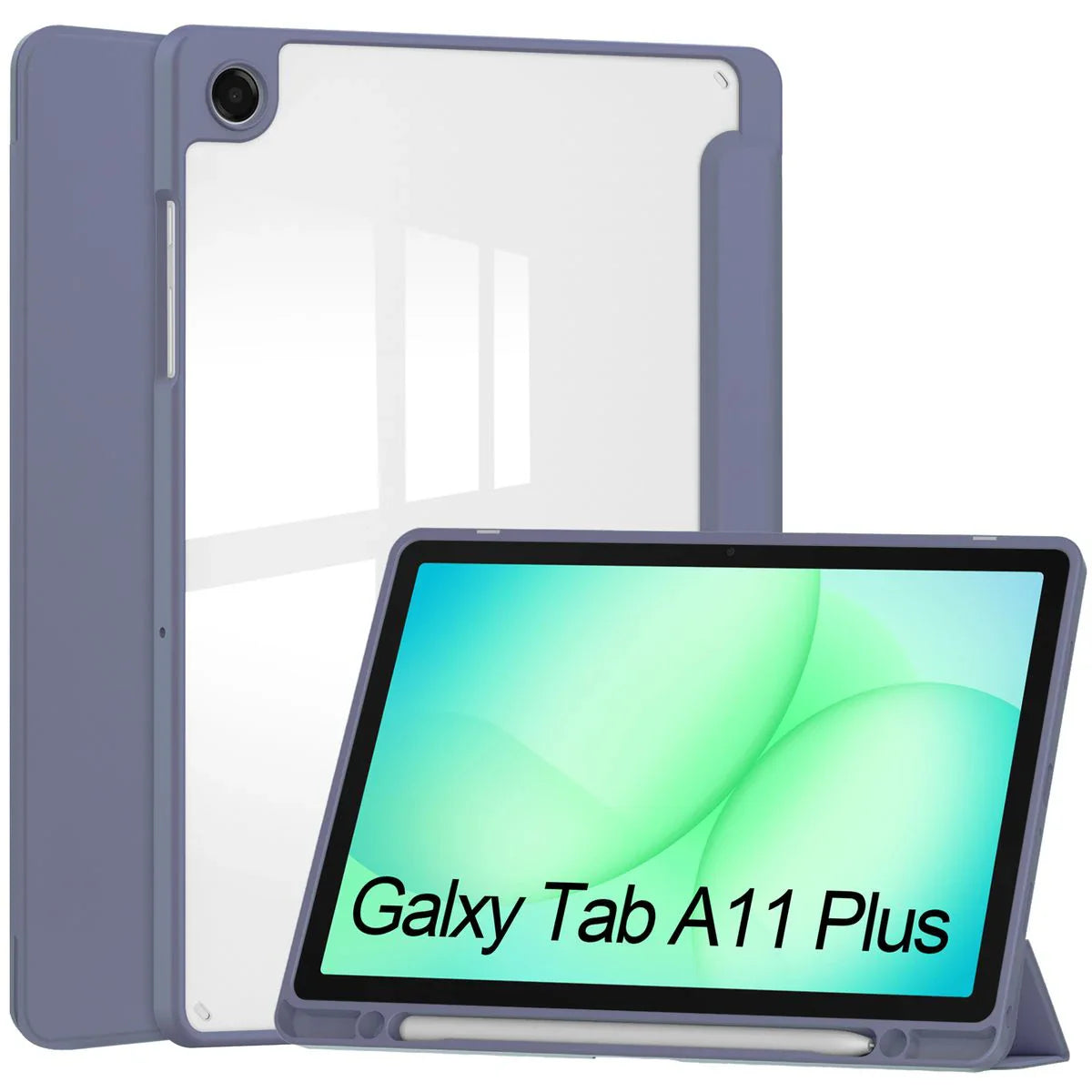 Schutzhülle mit Klappe für Galaxy Tab A11 Plus / A9 Plus, Bizon Case Tab Clear Matt, Lavendel