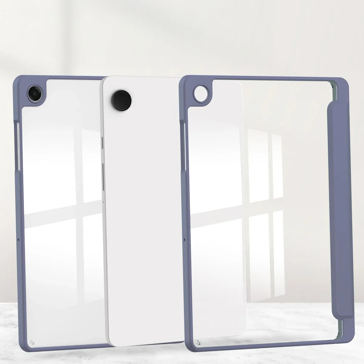 Schutzhülle mit Klappe für Galaxy Tab A11 Plus / A9 Plus, Bizon Case Tab Clear Matt, Lavendel