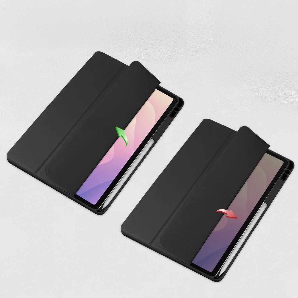 Schutzhülle mit Klappe für Galaxy Tab S11, Bizon Case Tab Clear Matt, Schwarz