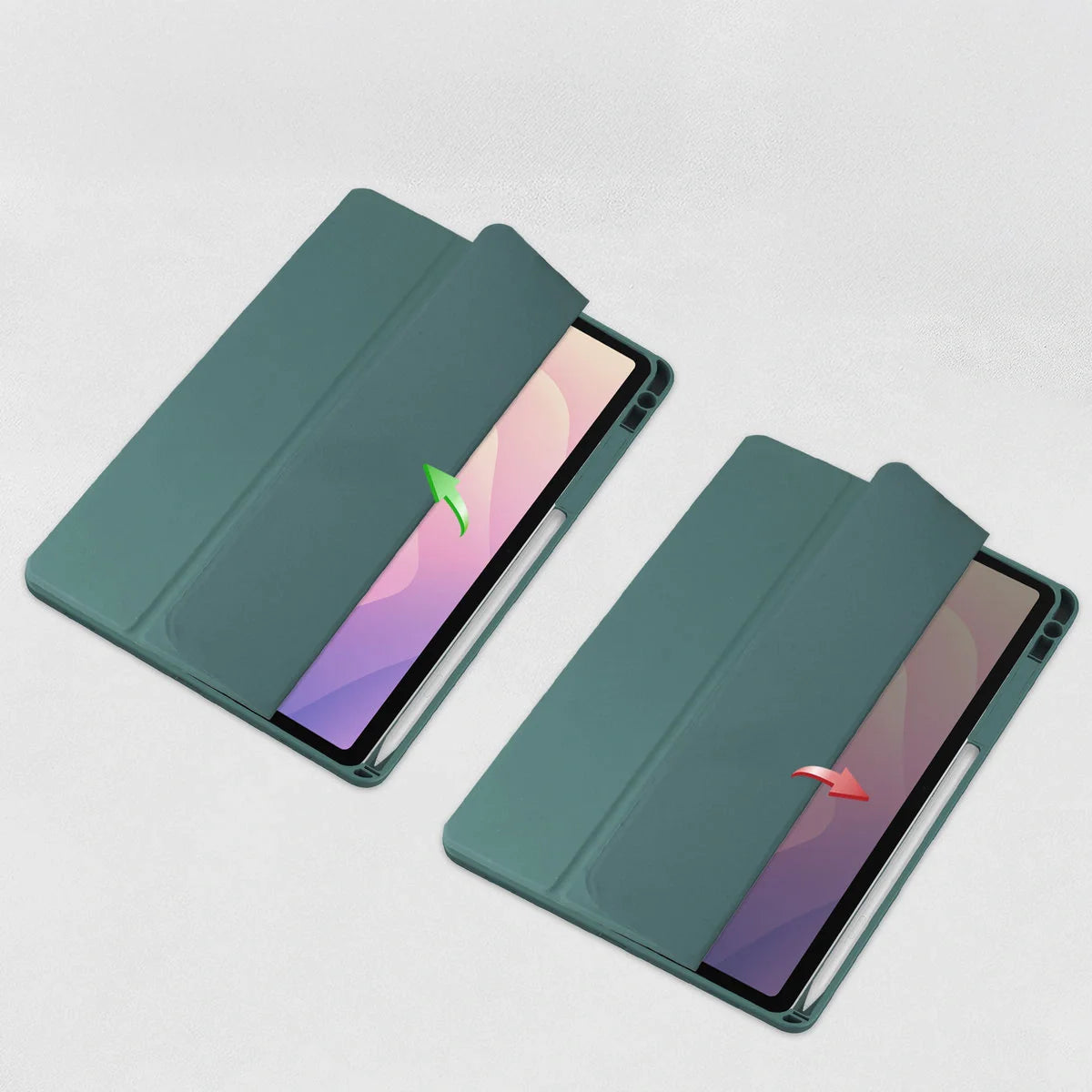 Schutzhülle mit Klappe für Galaxy Tab S11, Bizon Case Tab Clear Matt, Dunkelgrün